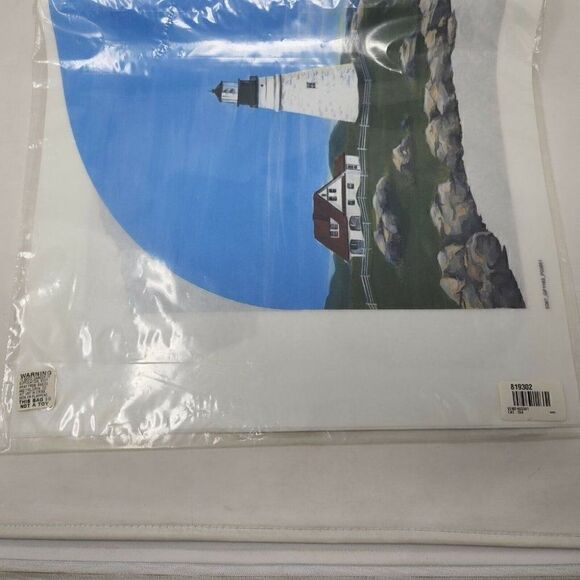 TATOUAGE DECORATIVE TRANSFER DESIGNS CAROLYN YOVAN LIGHTHOUSE SEA KIT 14" X 24" - Picture 3 of 4